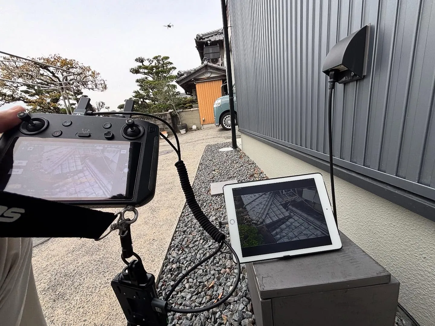 ドローン画像を🚁無線で飛ばして📡iPadで見る👀。