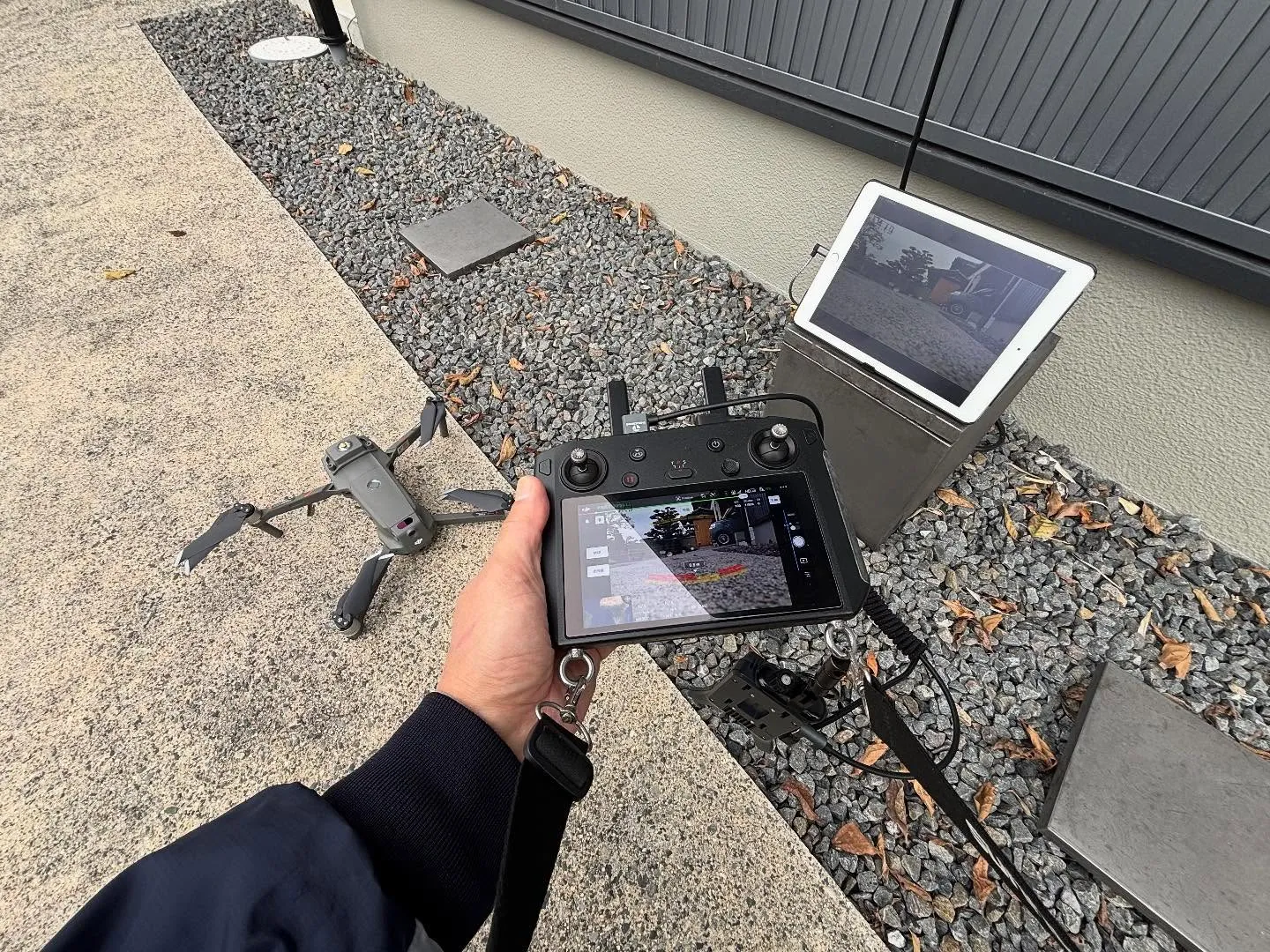 ドローン画像を🚁無線で飛ばして📡iPadで見る👀。